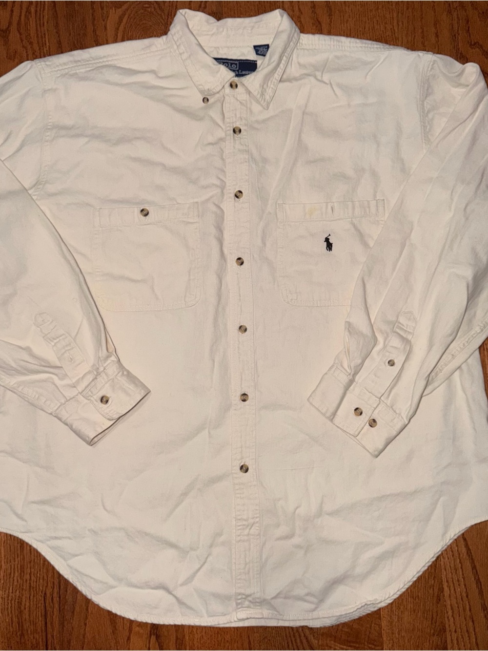 Polo Ralph Lauren White Long Sleeve Button-Down Shirt Vintage